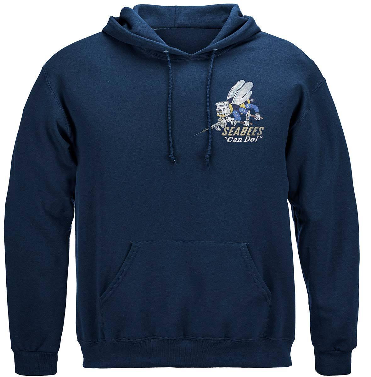 US NAVY Vintage Sea Bees United States Navy USN Premium Hoodie - Military Republic