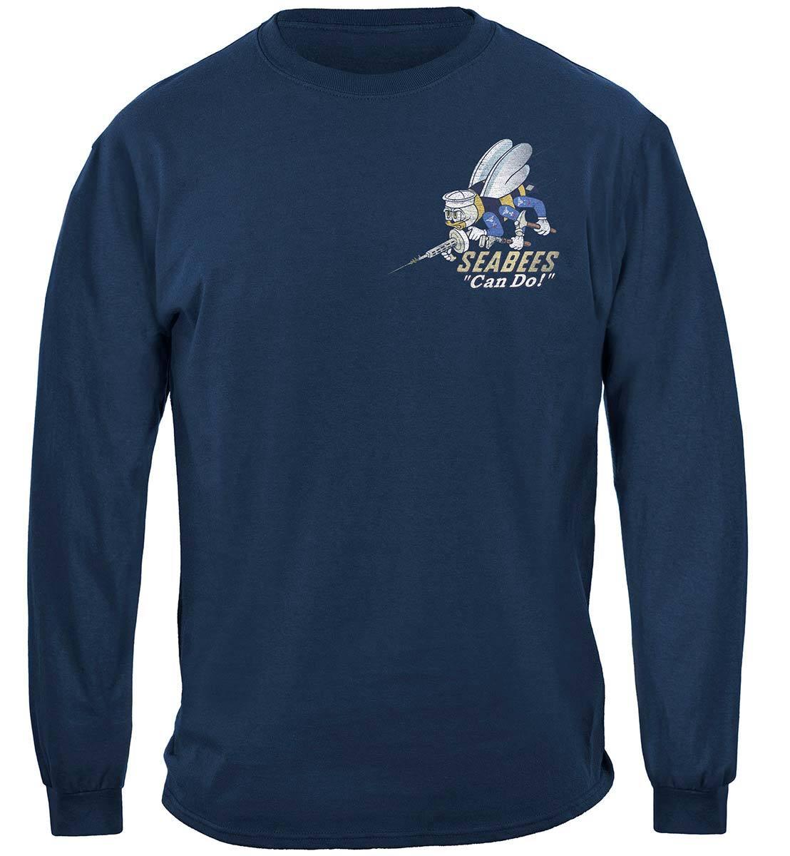 US NAVY Vintage Sea Bees United States Navy USN Premium Hoodie - Military Republic
