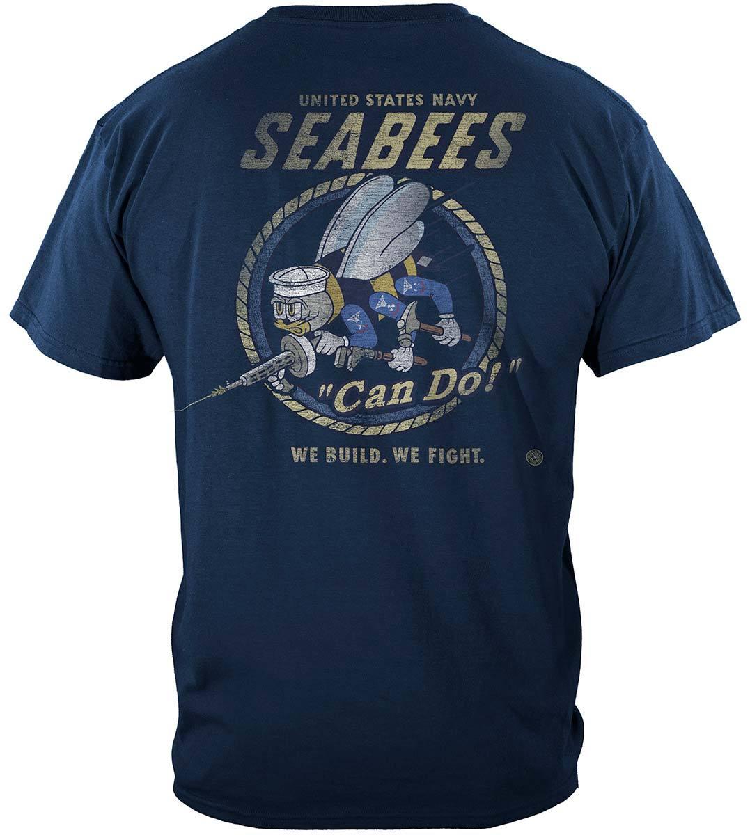 US NAVY Vintage Sea Bees United States Navy USN Premium Hoodie - Military Republic