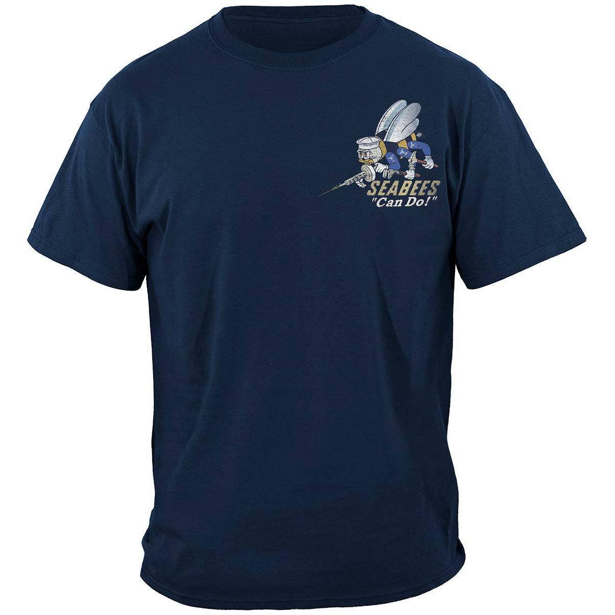 US NAVY Vintage Sea Bees United States Navy USN Premium Long Sleeve - Military Republic