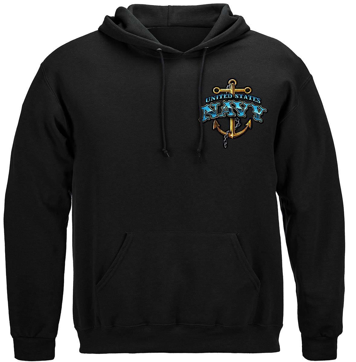 US NAVY Vintage Tattoo Battle Schooners United States Navy USN Premium Hoodie - Military Republic