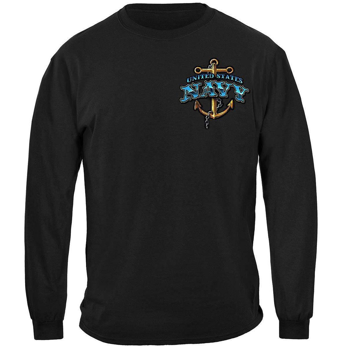 US NAVY Vintage Tattoo Battle Schooners United States Navy USN Premium Long Sleeve - Military Republic
