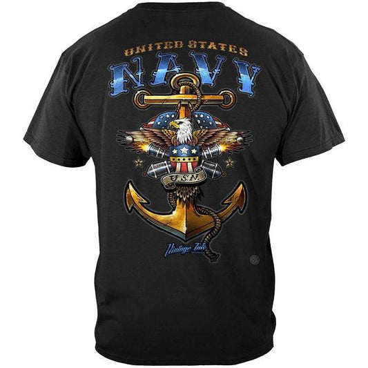 US NAVY Vintage Tattoo United States Navy USN Premium T-Shirt - Military Republic