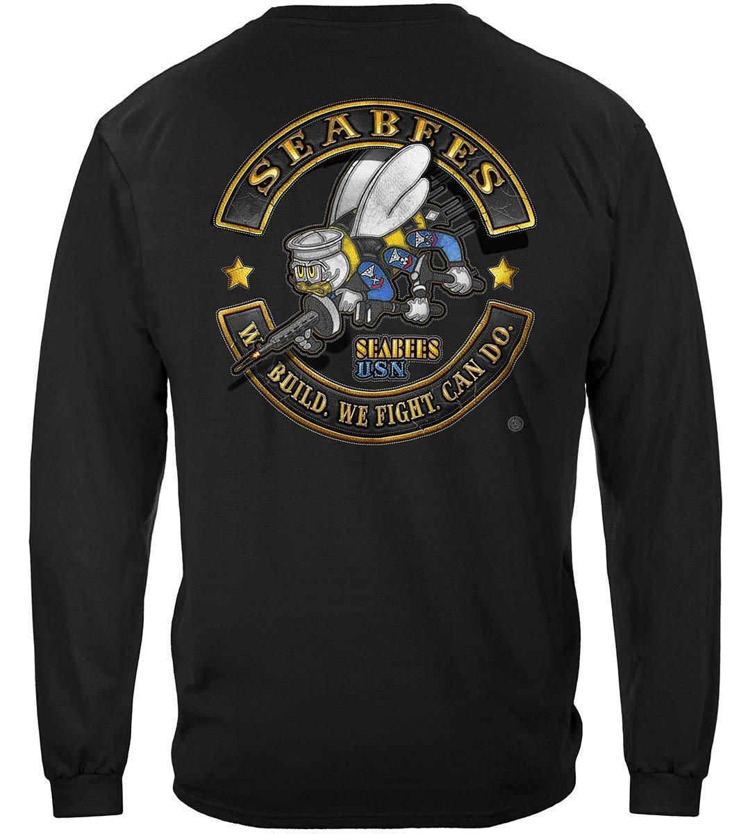 USN US NAVY Sea Bees Biker MC Premium Hoodie - Military Republic