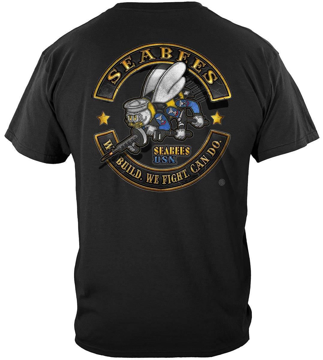 USN US NAVY Sea Bees Biker MC Premium Hoodie - Military Republic