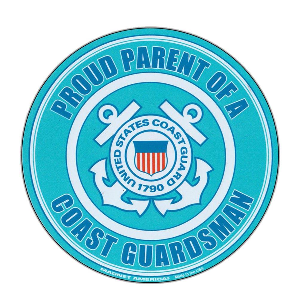 United States Coast Guard Proud Parent Magnet Round 5" - Military Republic