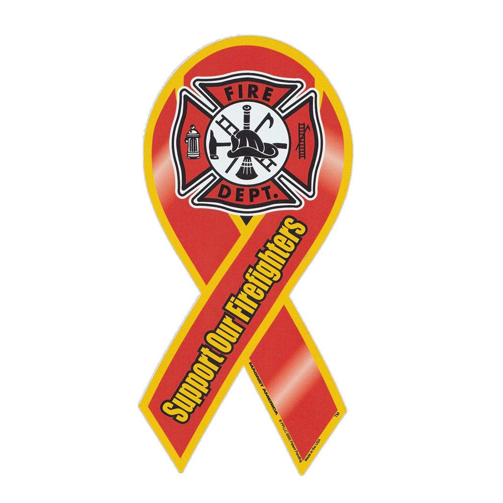 United States Firefighter Support Magnet Ribbon 4" x 8" - Military Republic
