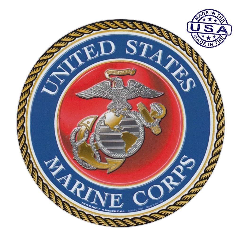 United States Marine Corps Magnet Round 5" - Military Republic