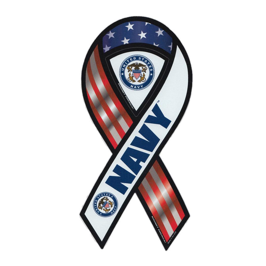 United States Navy White Magnet Ribbon 3.88" x 8" - Military Republic
