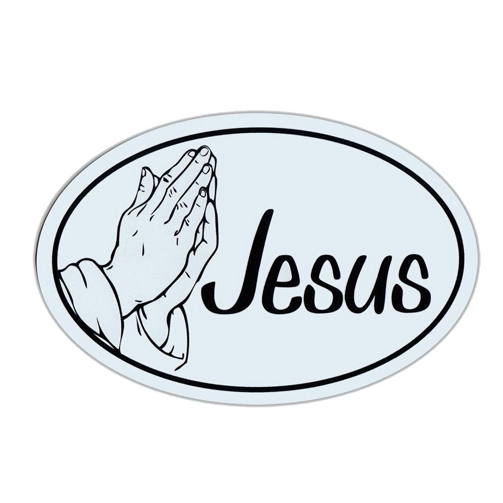 United States Patriotic Jesus Magnet Oval 6" x 4" - Military Republic