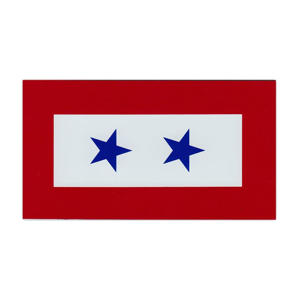 United States Veteran Blue Star Service Flag 2 Star Magnet 5.5" x 3" - Military Republic