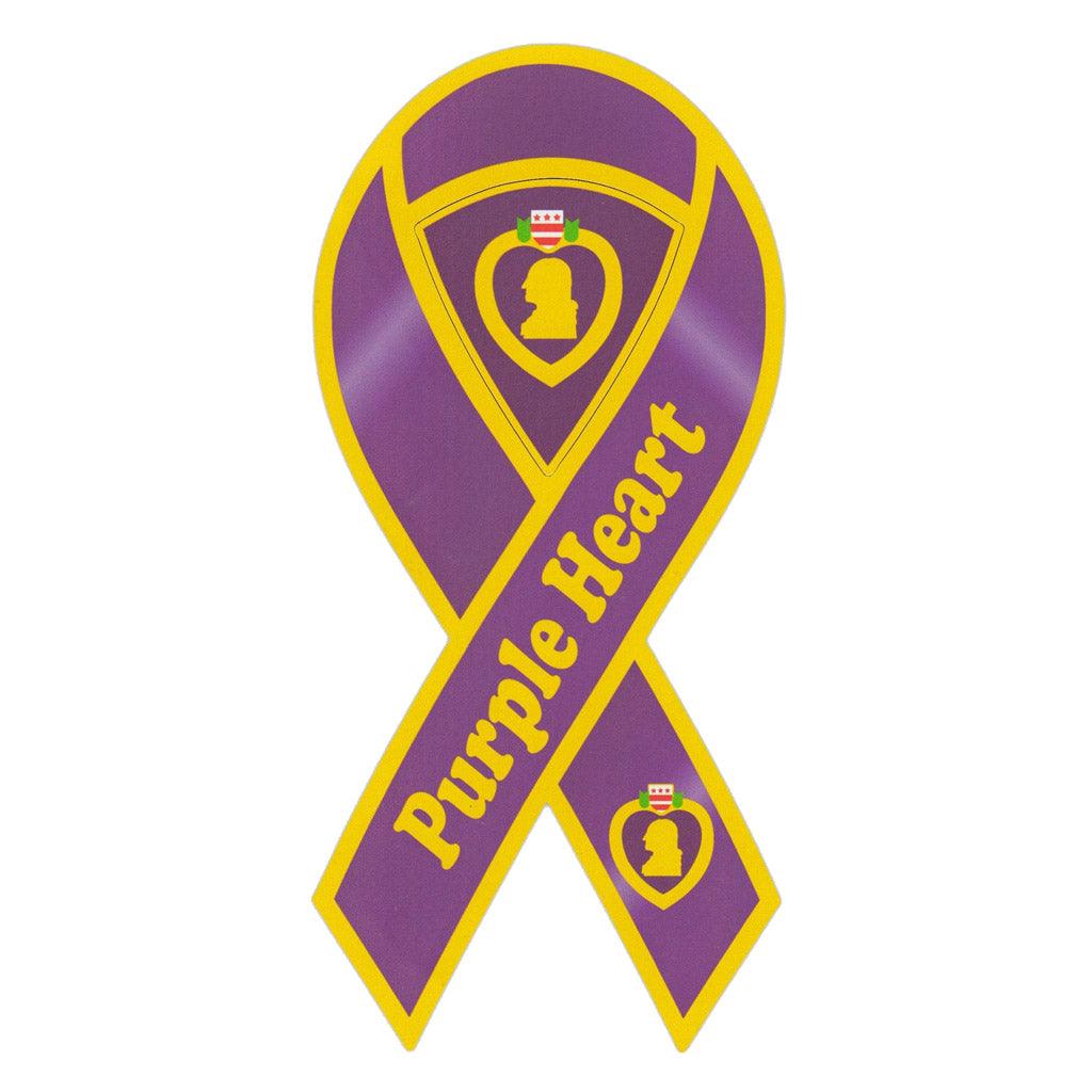 United States Veteran Purple Heart Magnet Ribbon 4" x 8" - Military Republic