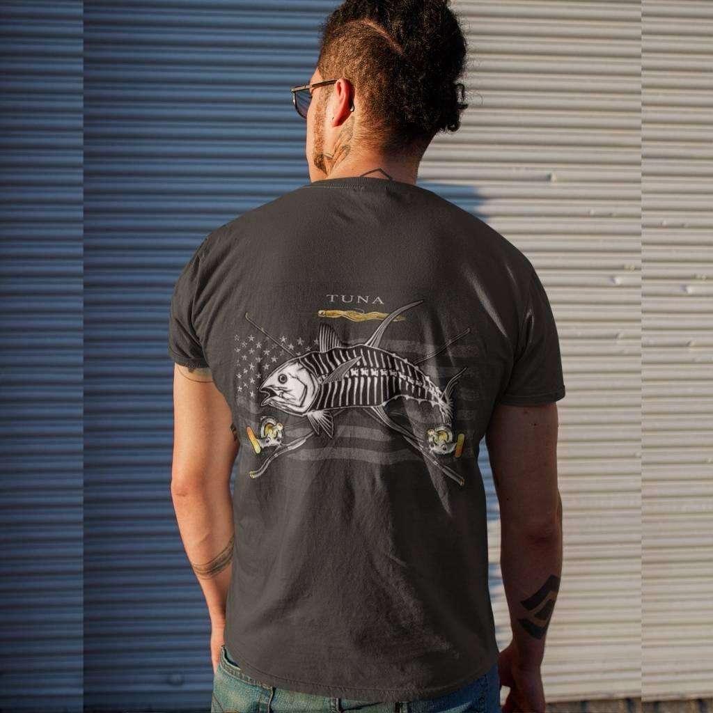 United States Black Flag Patriotic Tuna Premium T-Shirt - Military Republic