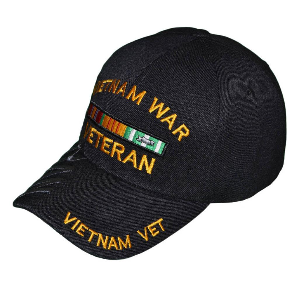 Vietnam Veteran Military Cap with Large Font Veteran Embroidery on side - Military Republic