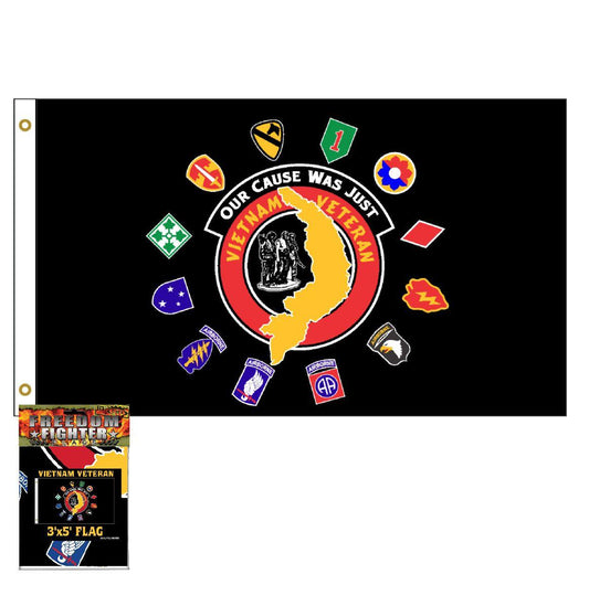 Vietnam Army Veteran Multi-division Black 3' x 5 ' Polyester Flag - Military Republic