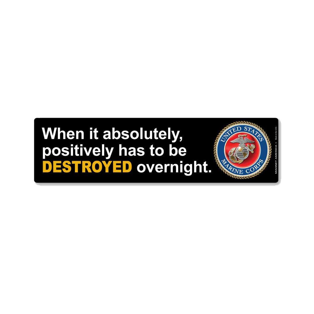 United States Marines Destroyed Black Strip Magnet (10.88" x 2.88") - Military Republic