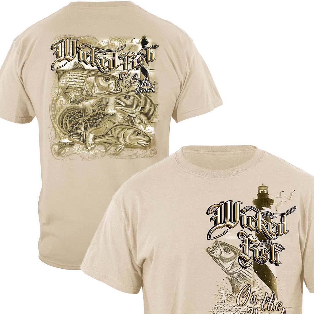 Wicked Fish On The Beach T-Shirt - Military Republic