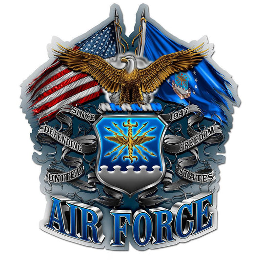 Air Force Double Flag Eagle Decal-Military Republic