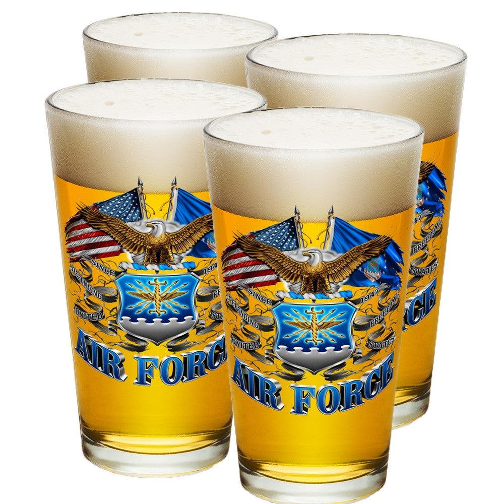 Air Force Double Flag Pint Glasses-Military Republic