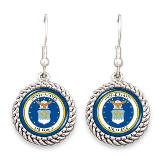 Air Force Seal Rope Edge Earrings-Military Republic