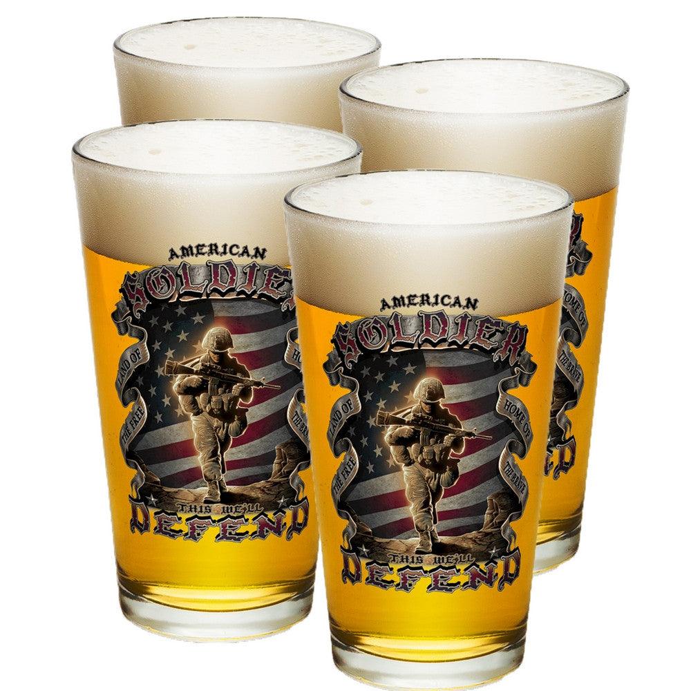 American Soldier Pint Glasses-Military Republic