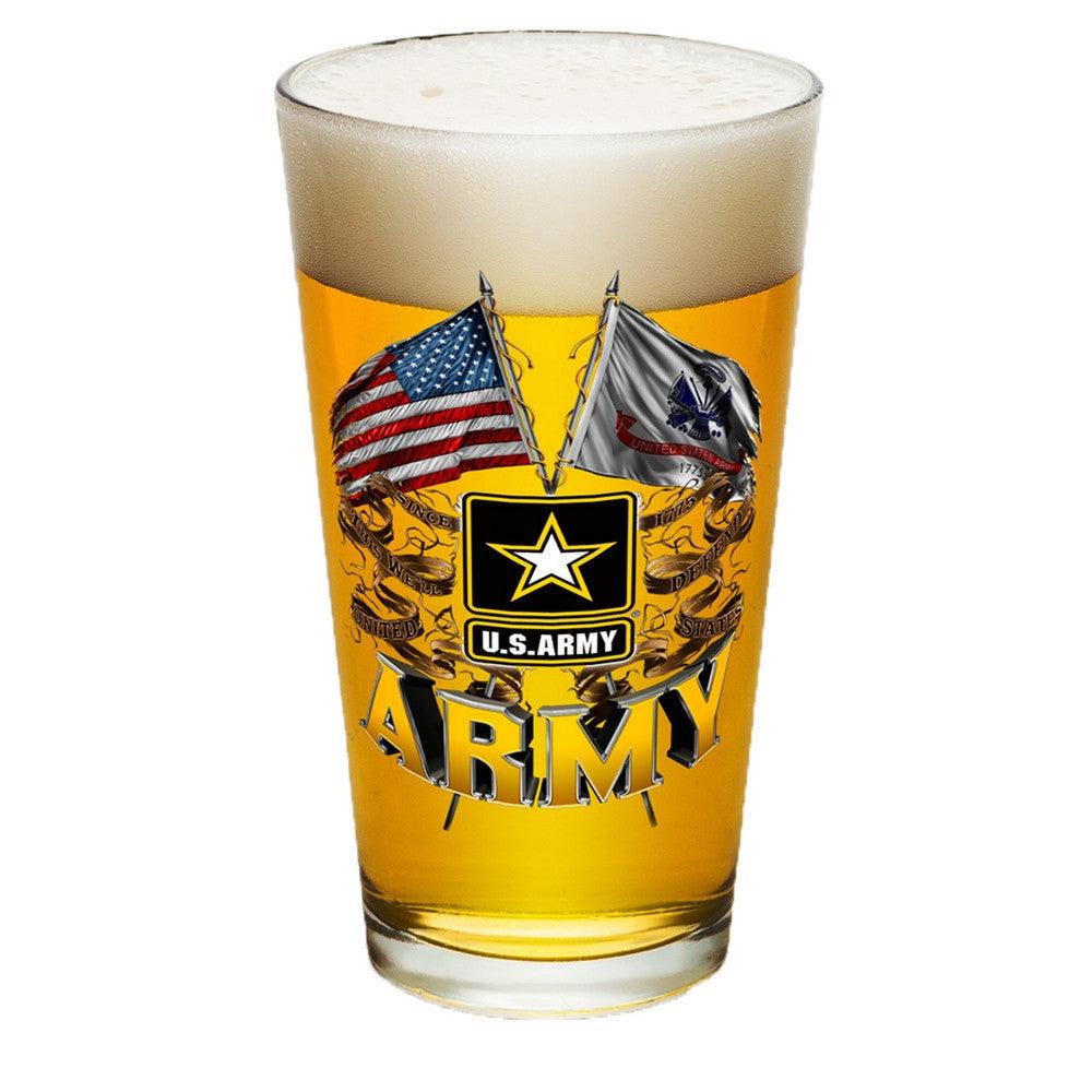 Army Double Flag Pint Glasses-Military Republic