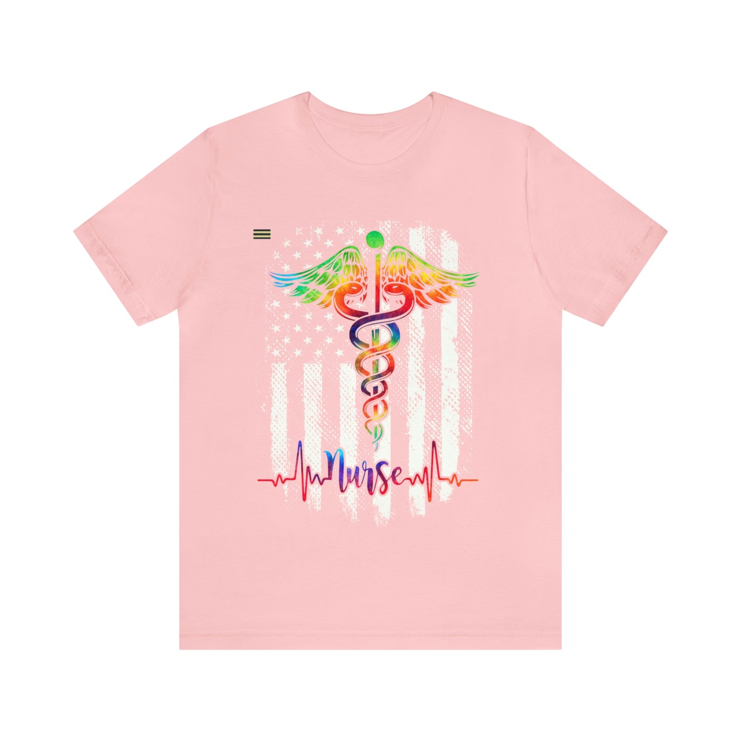 Nurse Calligraphy with Distressed Flag Design Nurse T-shirt