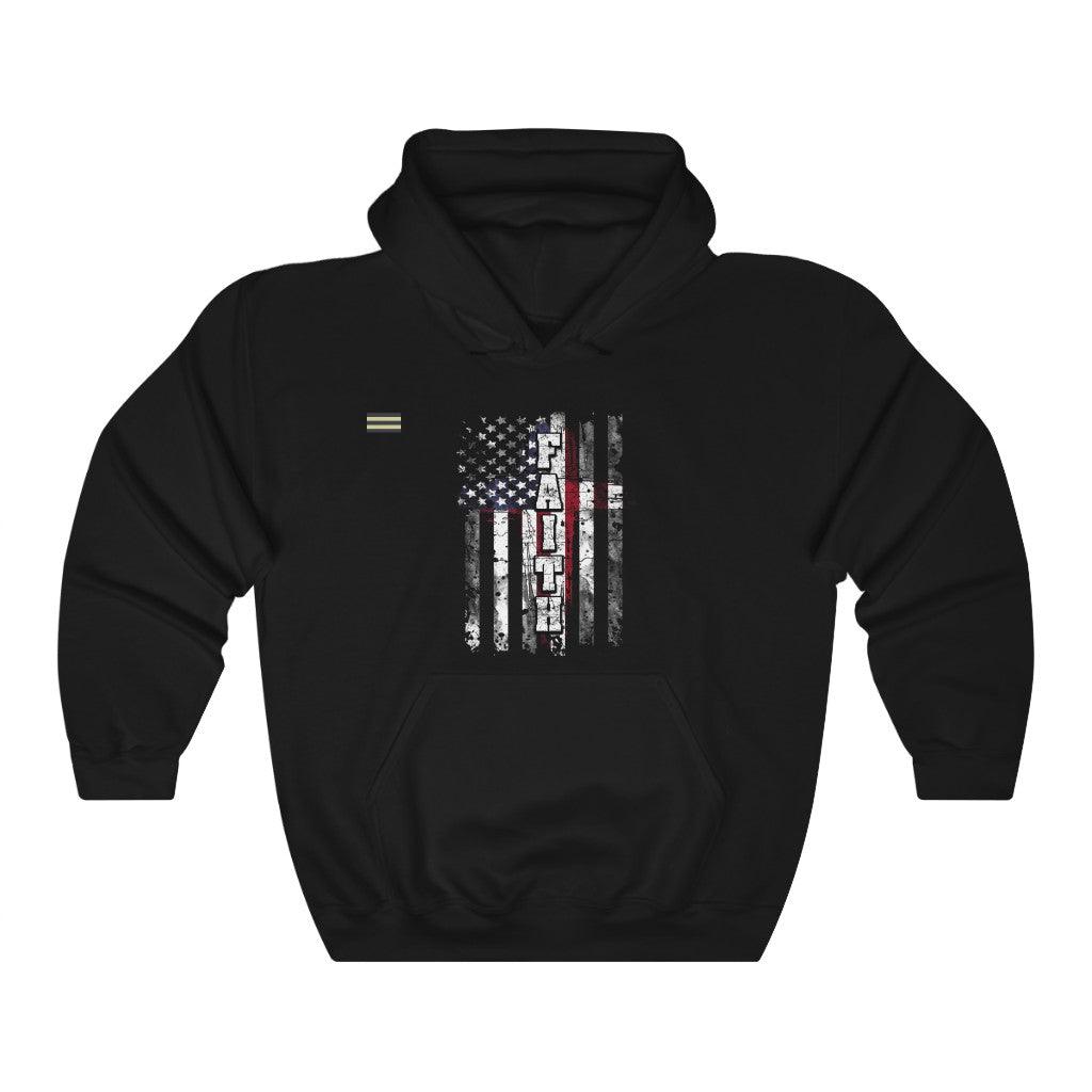 Faith USA Distressed Flag Unisex Hoodie - Military Republic