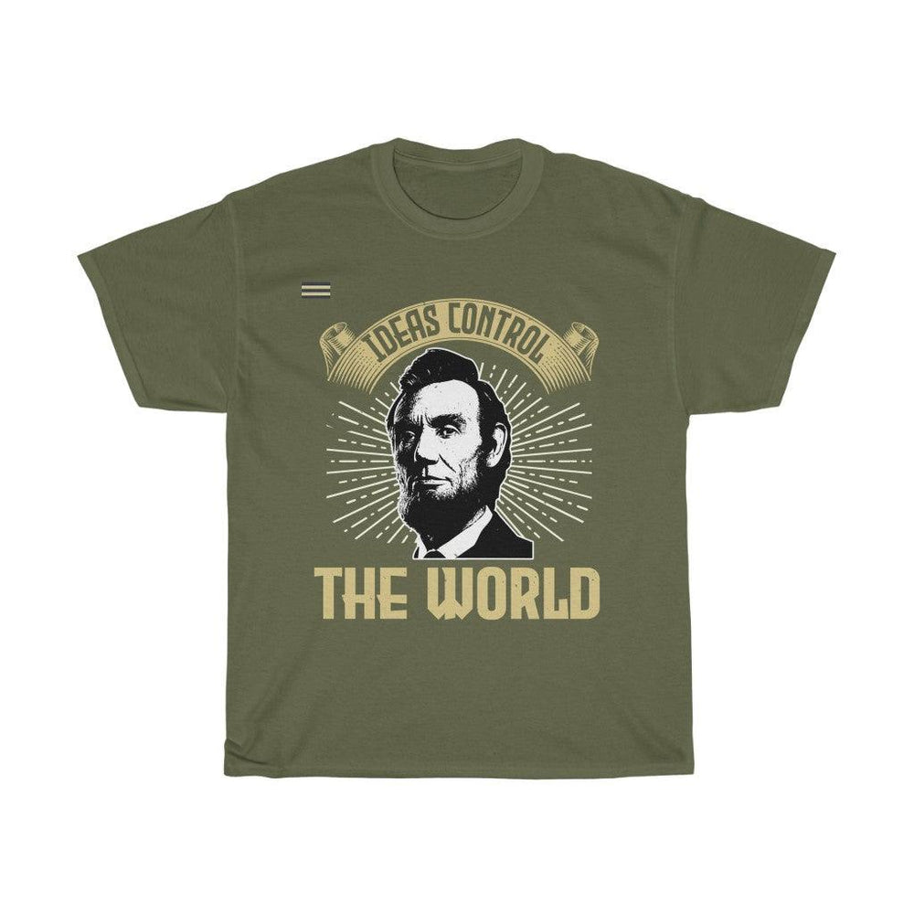 Honest Abe - Ideas Control The World T-shirt - Military Republic