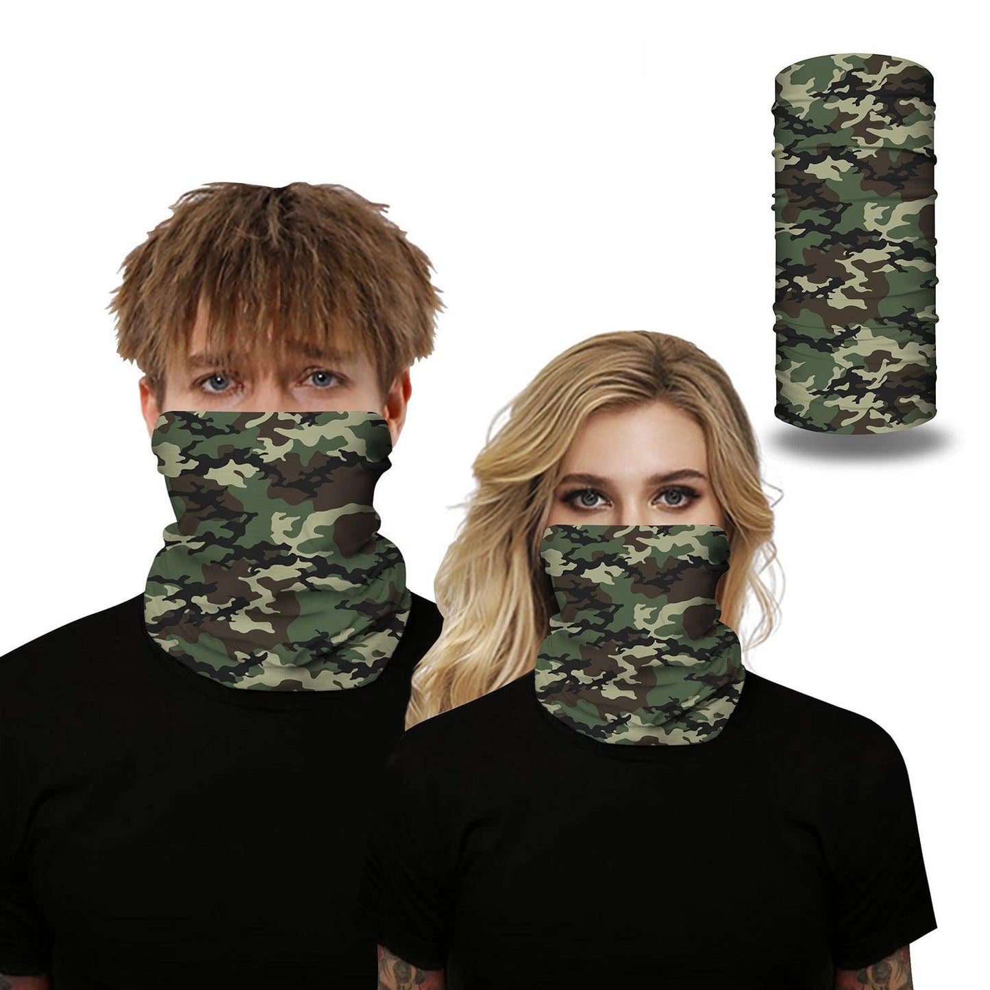 Camo Print Outdoors Motorcycle Face Mask Bandana Headwear - Military Republic