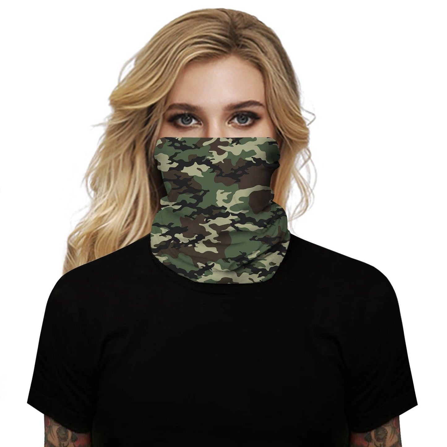 Camo Print Outdoors Motorcycle Face Mask Bandana Headwear - Military Republic