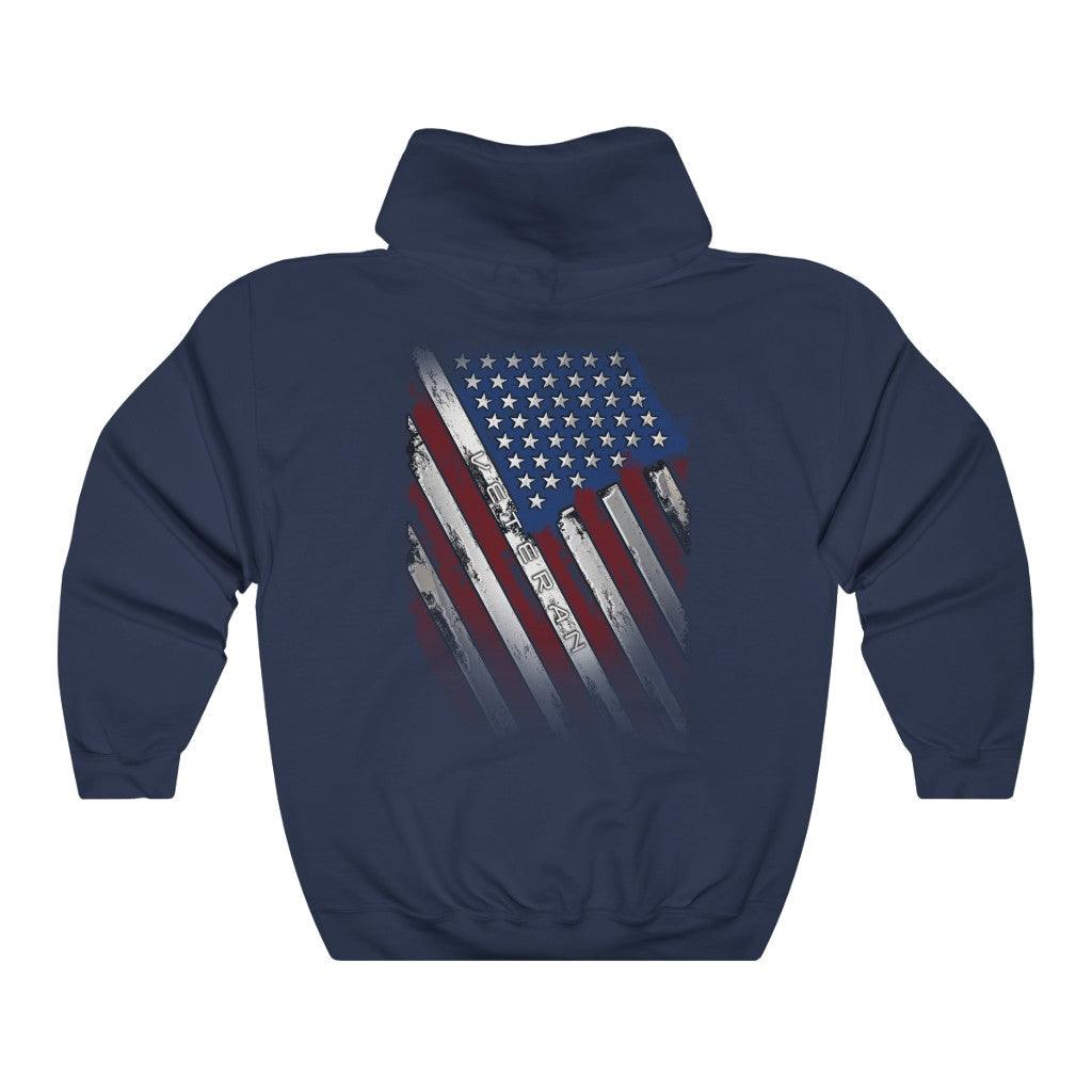 Veteran Diagonal American Flag Hoodie - Military Republic