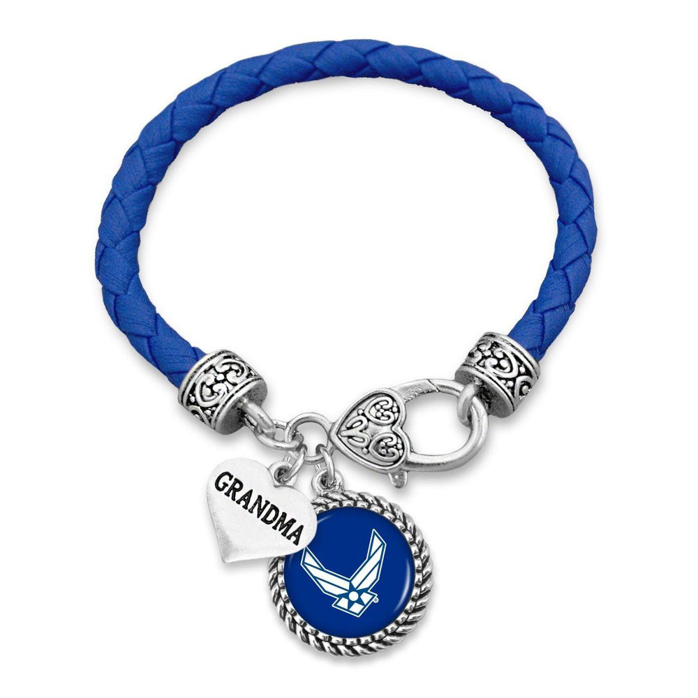 Custom U.S. Air Force Leather Bracelet for Grandma - Military Republic