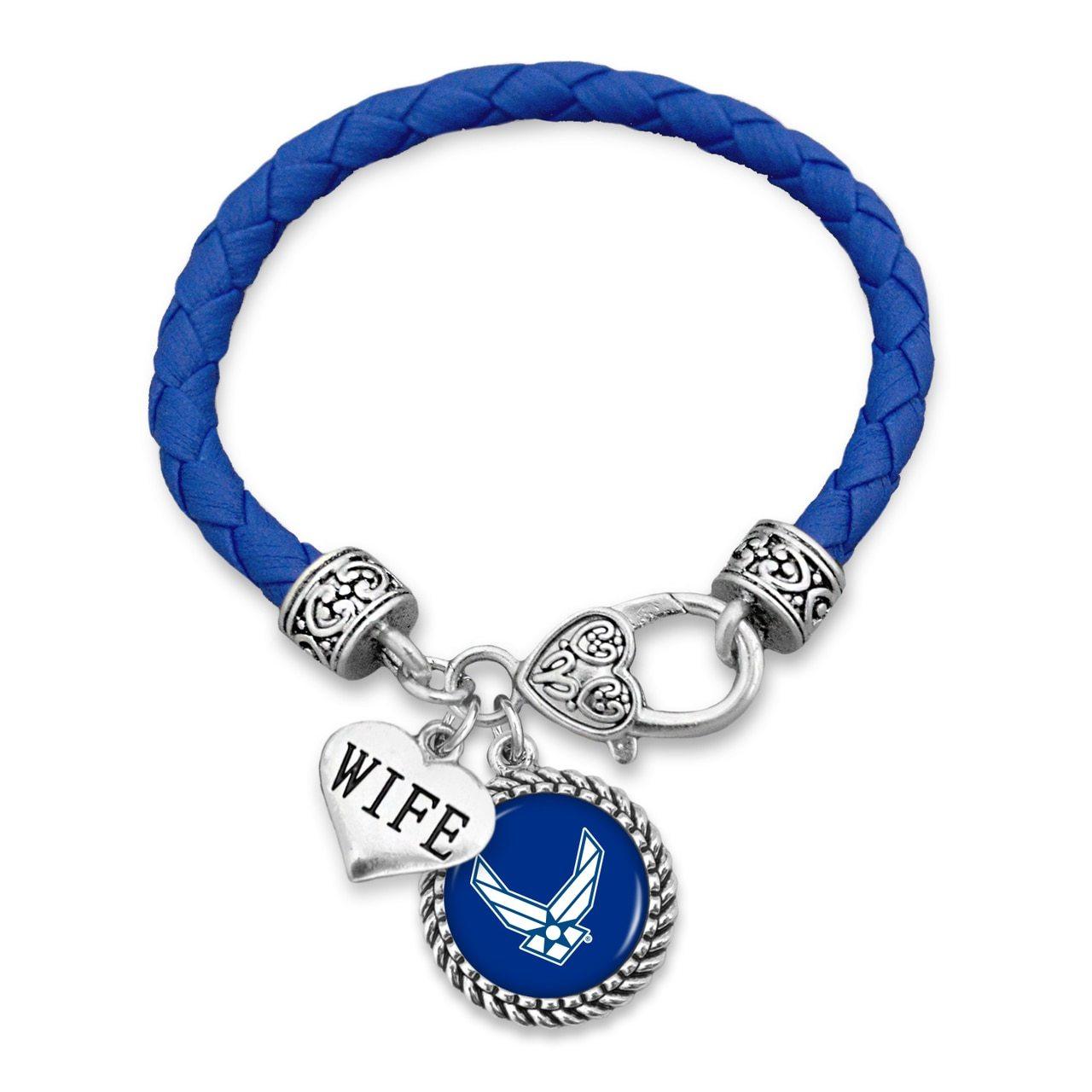 Custom U.S. Air Force Leather Bracelet for Wife - Military Republic