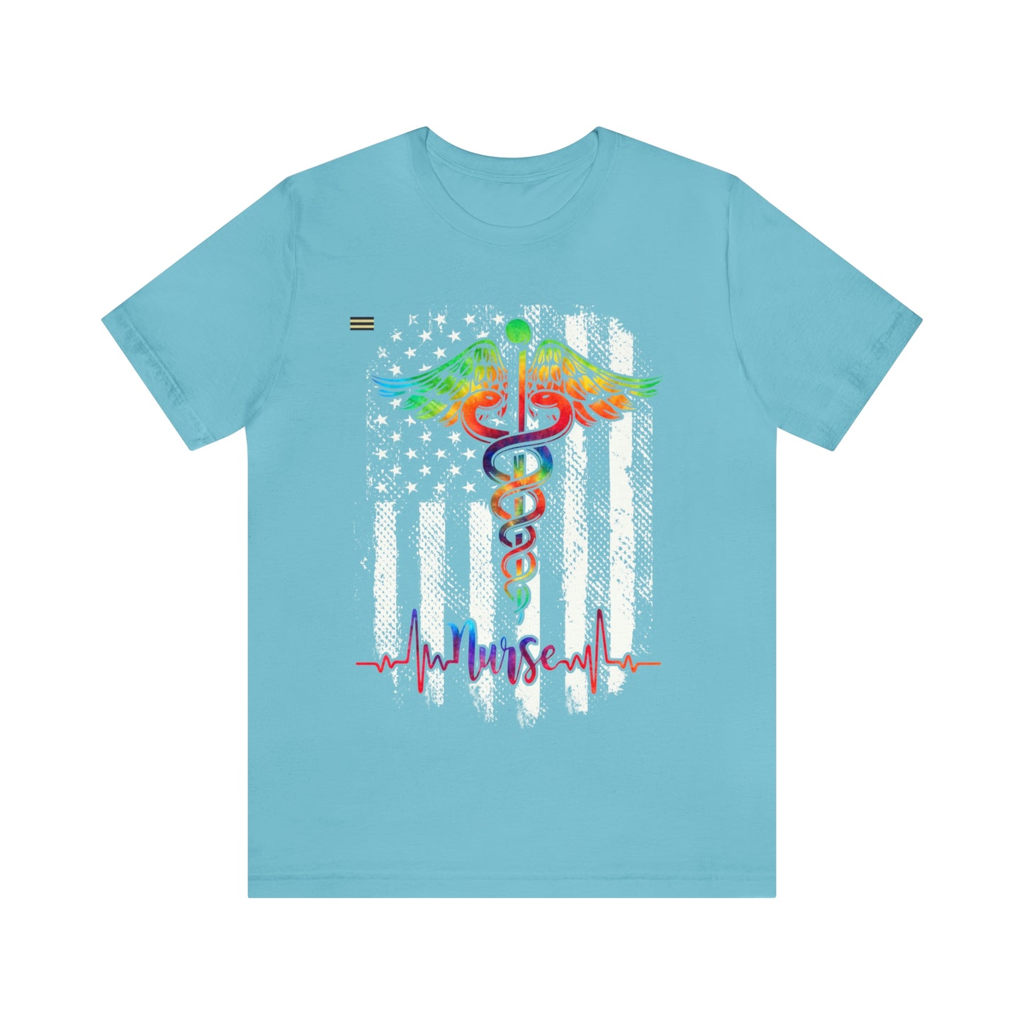 Nurse Calligraphy with Distressed Flag Design Nurse T-shirt