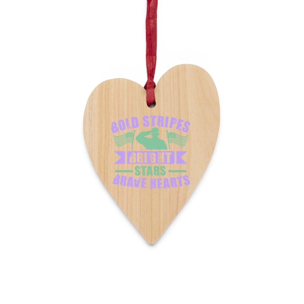 Bold Stripes. Bright Star, Brave Heart Christmas Ornament - Military Republic