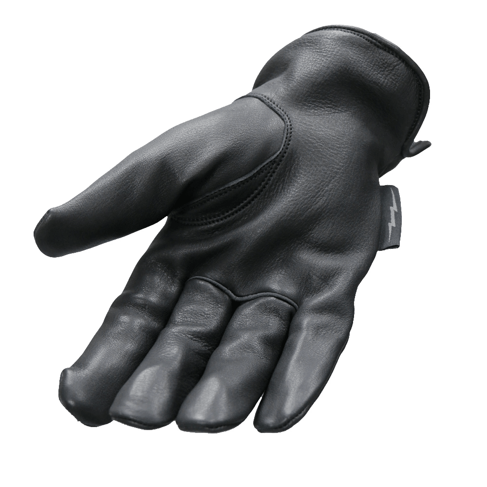 Deerskin Grey/Black Flannel Lined Gloves - Military Republic