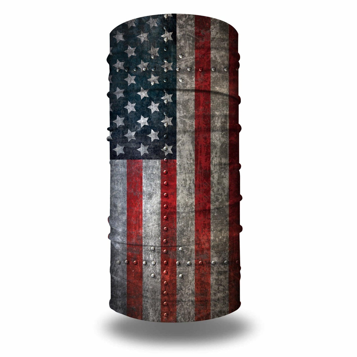 Distressed Riveted USA Flag Outdoors Motorcycle Face Mask Bandana Headwear - Military Republic