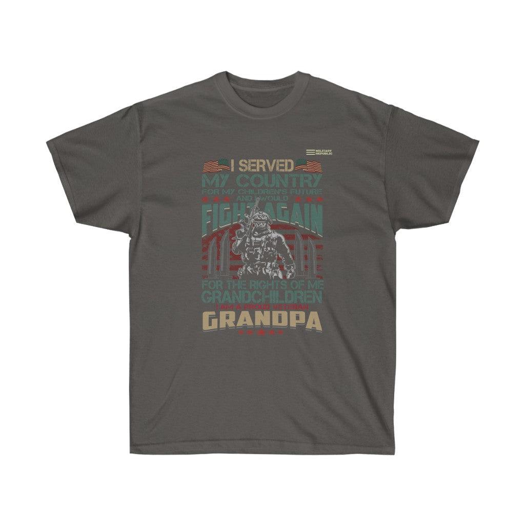 I Am A Proud Veteran Grandpa - Veteran T-shirt - Military Republic