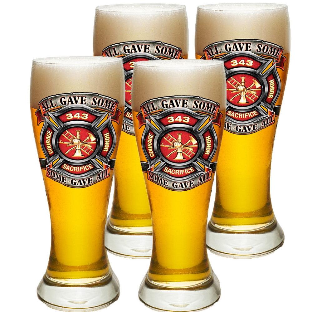 Firefighter 343 All Gave Some Pilsner Glass Set-Military Republic