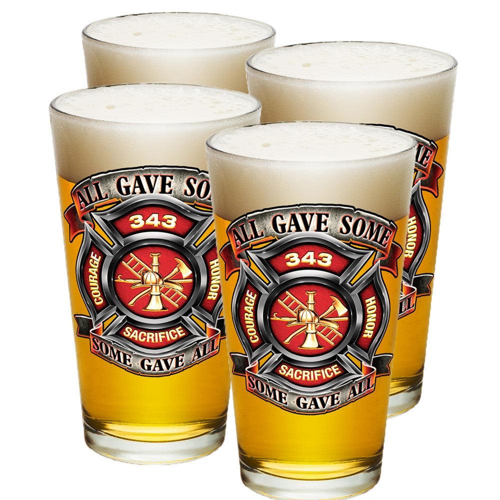 Firefighter 343 All Gave Some Pint Glasses-Military Republic