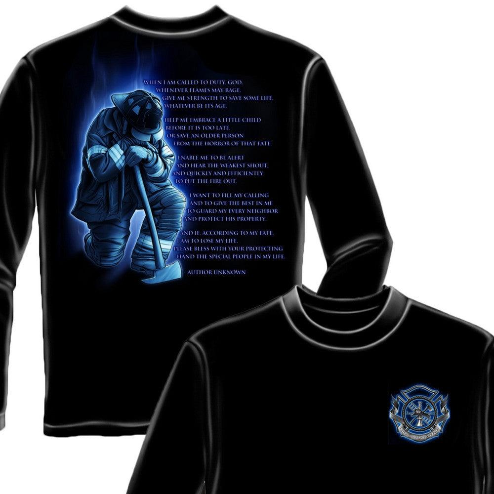 Firefighter Prayer Long Sleeve Shirt-Military Republic