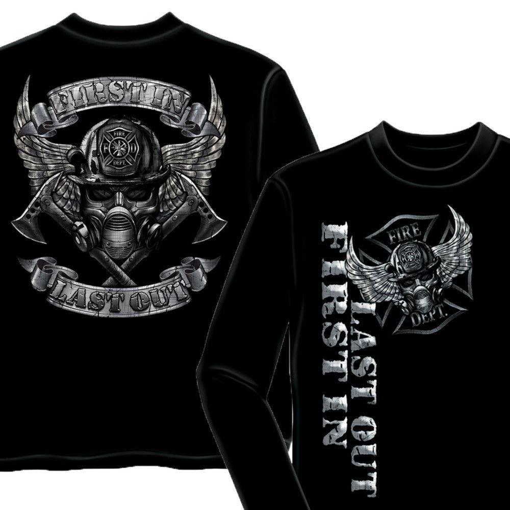 First In Last Out Firefighter T-Shirt-Military Republic