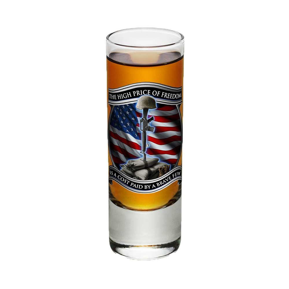 Freedom Is Never Free Shot Glasses-Military Republic