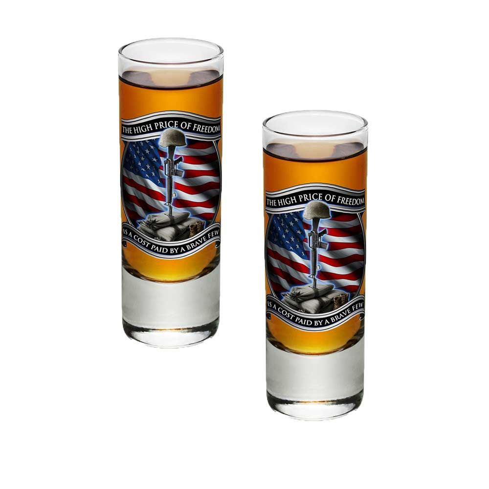 Freedom Is Never Free Shot Glasses-Military Republic