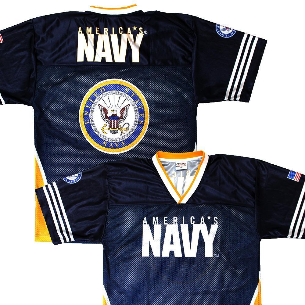 Full-Sublimation Navy Football Jersey-Military Republic