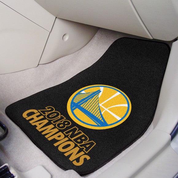 Golden State Warriors 2018 NBA Finals Champions 2Pk Carpet Car Mat Set - Military Republic