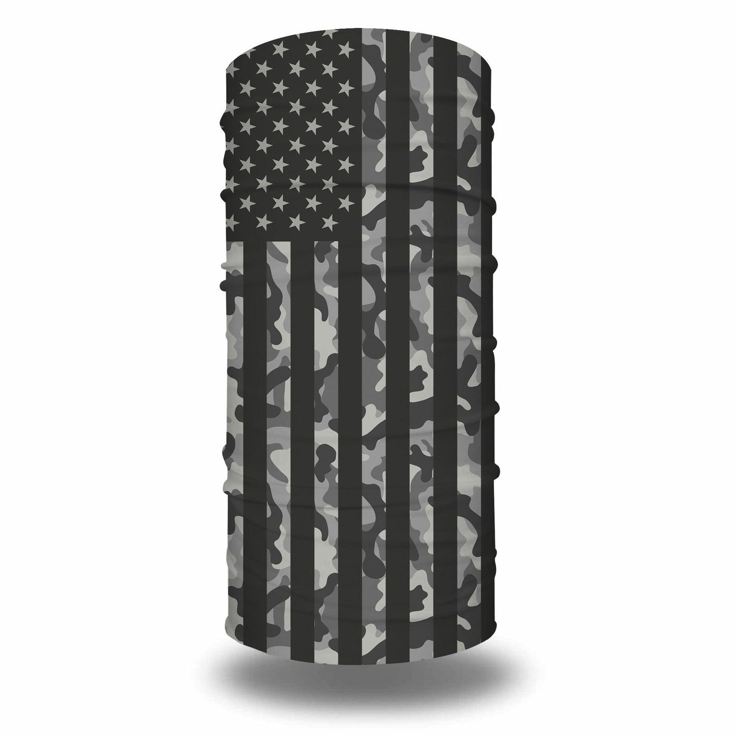 Grey Camo USA Flag Outdoors Motorcycle Face Mask Bandana Headwear - Military Republic