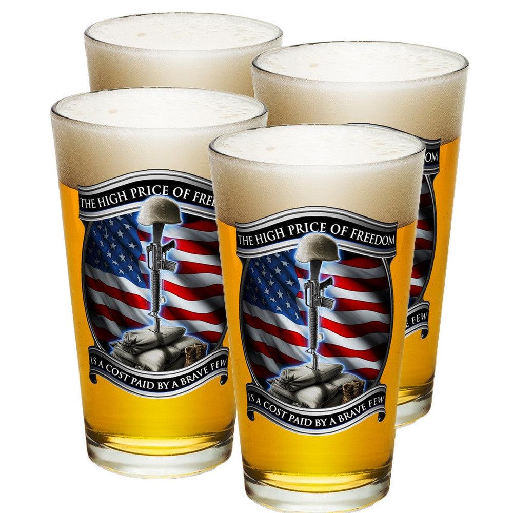 High Price Of Freedom Pint Glasses-Military Republic