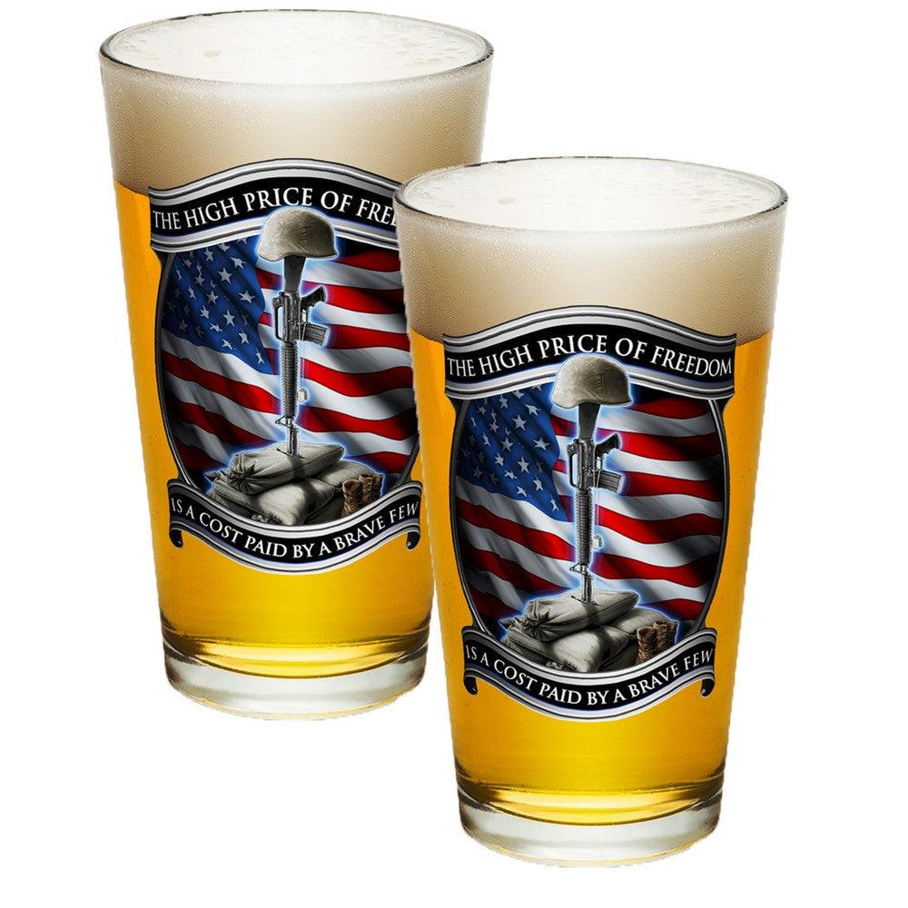 High Price Of Freedom Pint Glasses-Military Republic